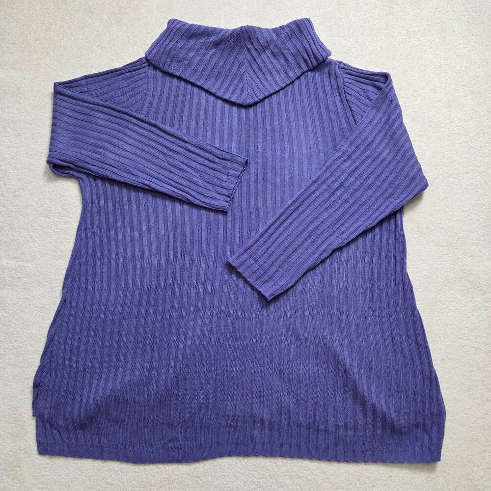 Salon Studio 3X Pullover Cowl Neck Tunic Sweater Long Sleeve Ribbed Knit Stretch - Picture 3 of 11